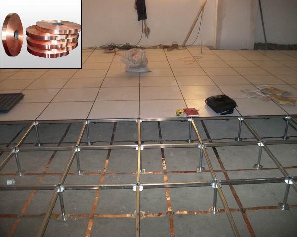 接地之静电地板铜带铺设方法